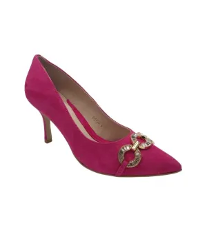 Emis Womens Pink Suede Leather Stiletto Slip On Shoe - Z7237-0230