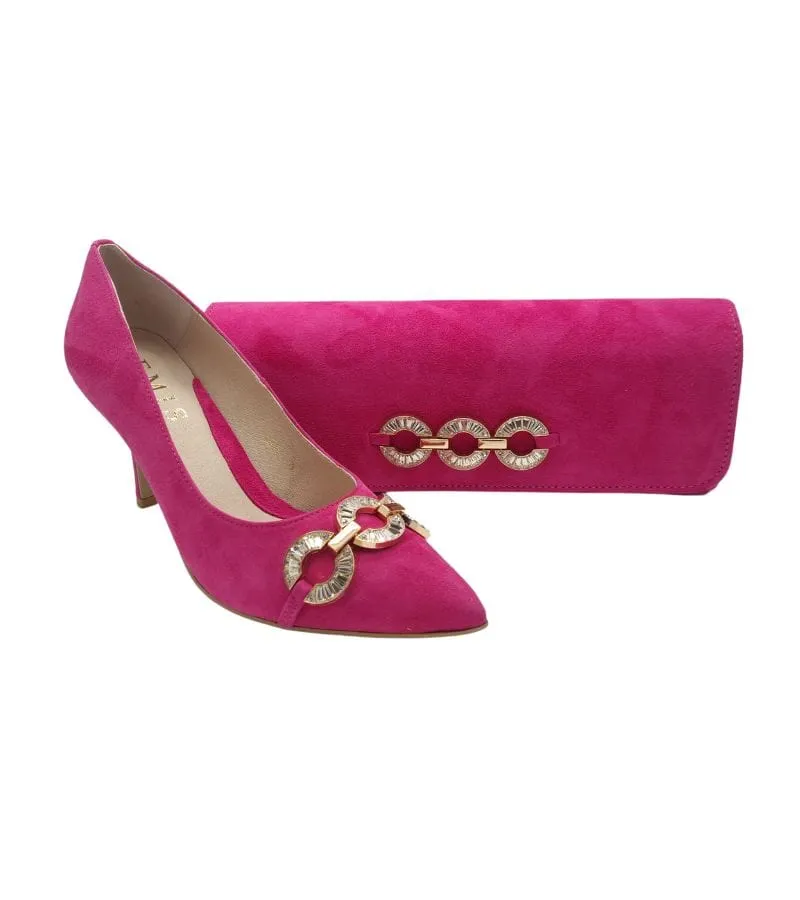 Emis Womens Pink Suede Leather Stiletto Slip On Shoe - Z7237-0230