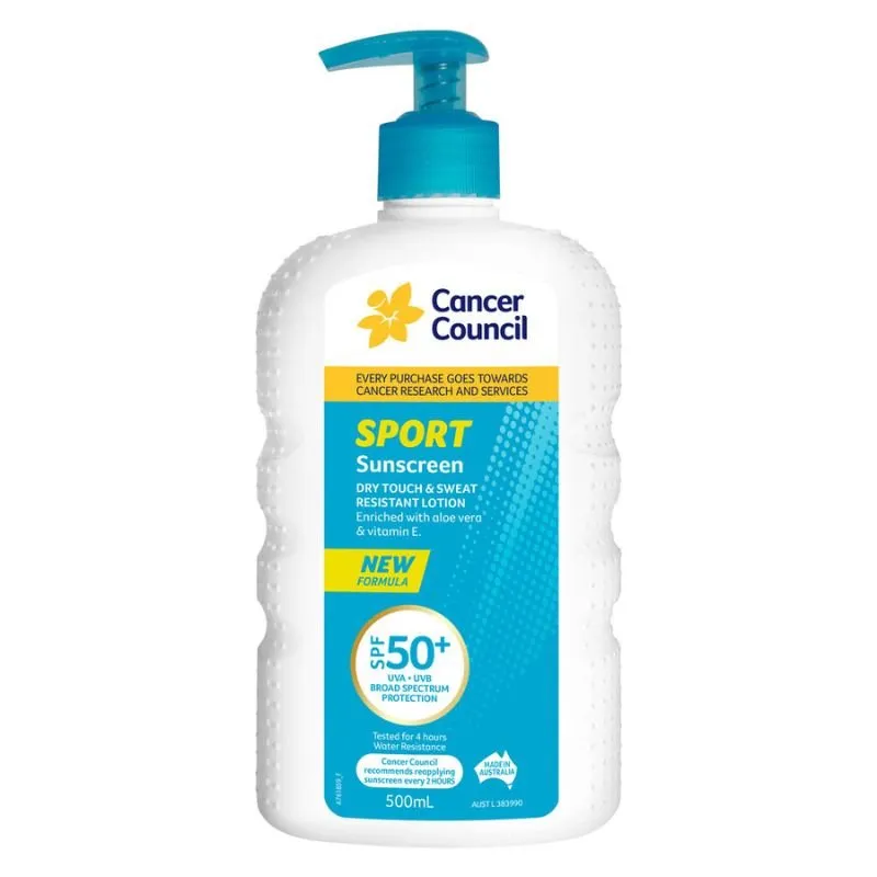 [Expiry: 09/2026] Cancer Council Sport Pump Sunscreen SPF 50  500mL