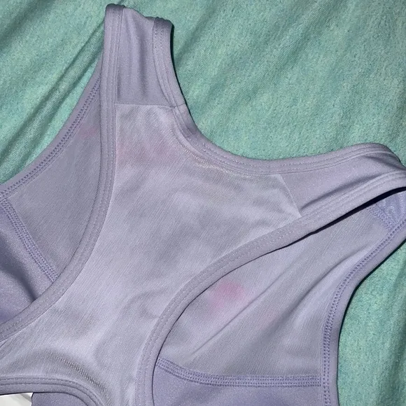 Fabletics Blare Medium Impact Sports Bra Frosted Lilac / Basil Size XS