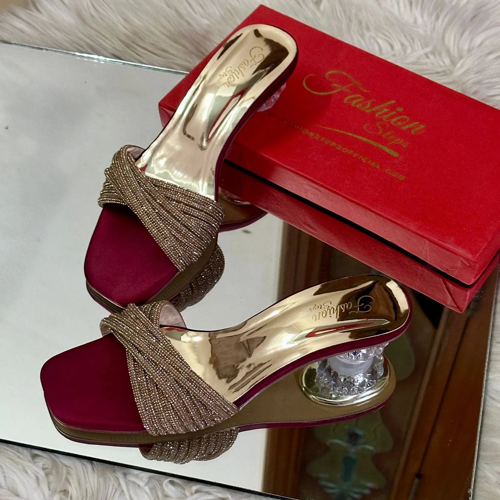 Flexi Short Heels Maroon