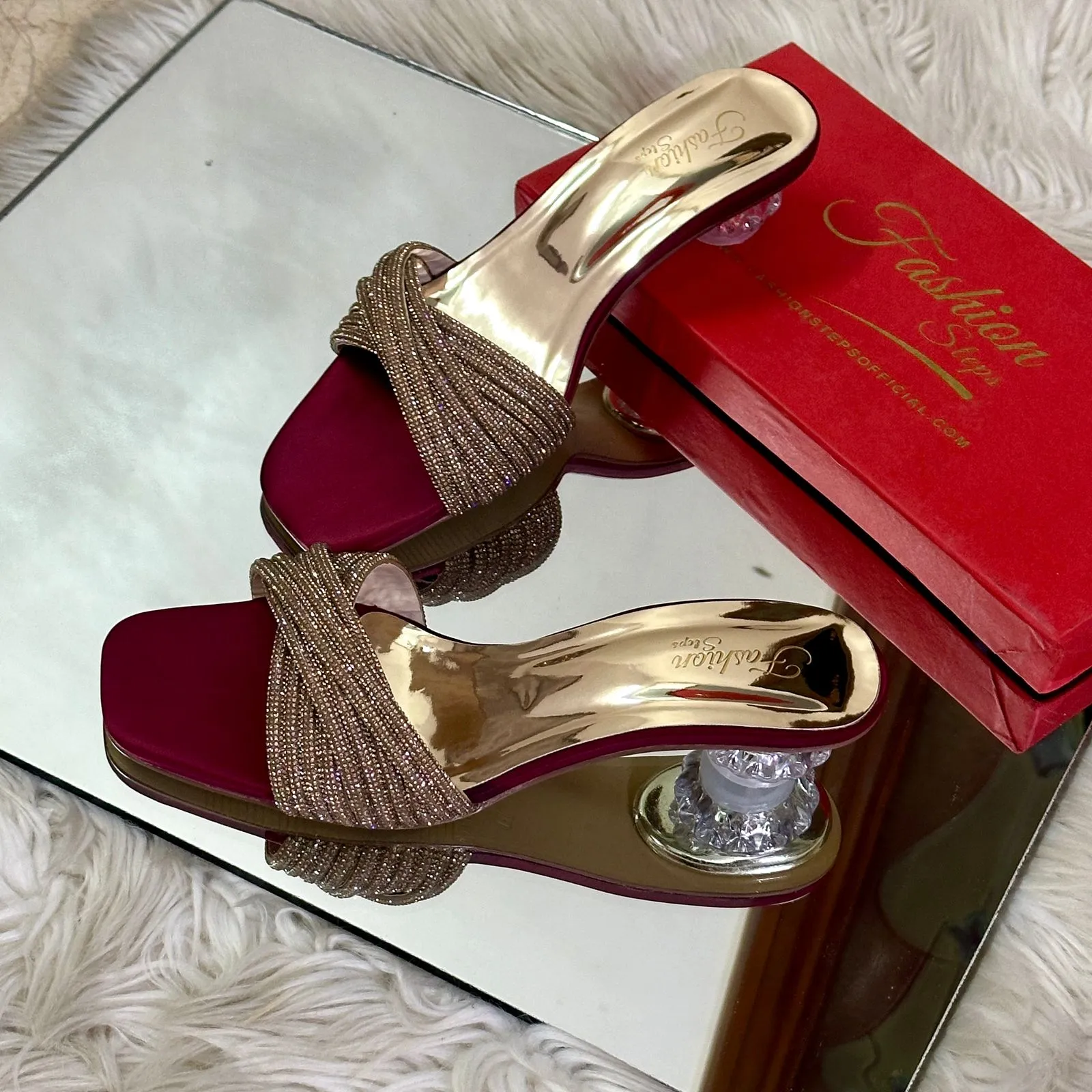 Flexi Short Heels Maroon