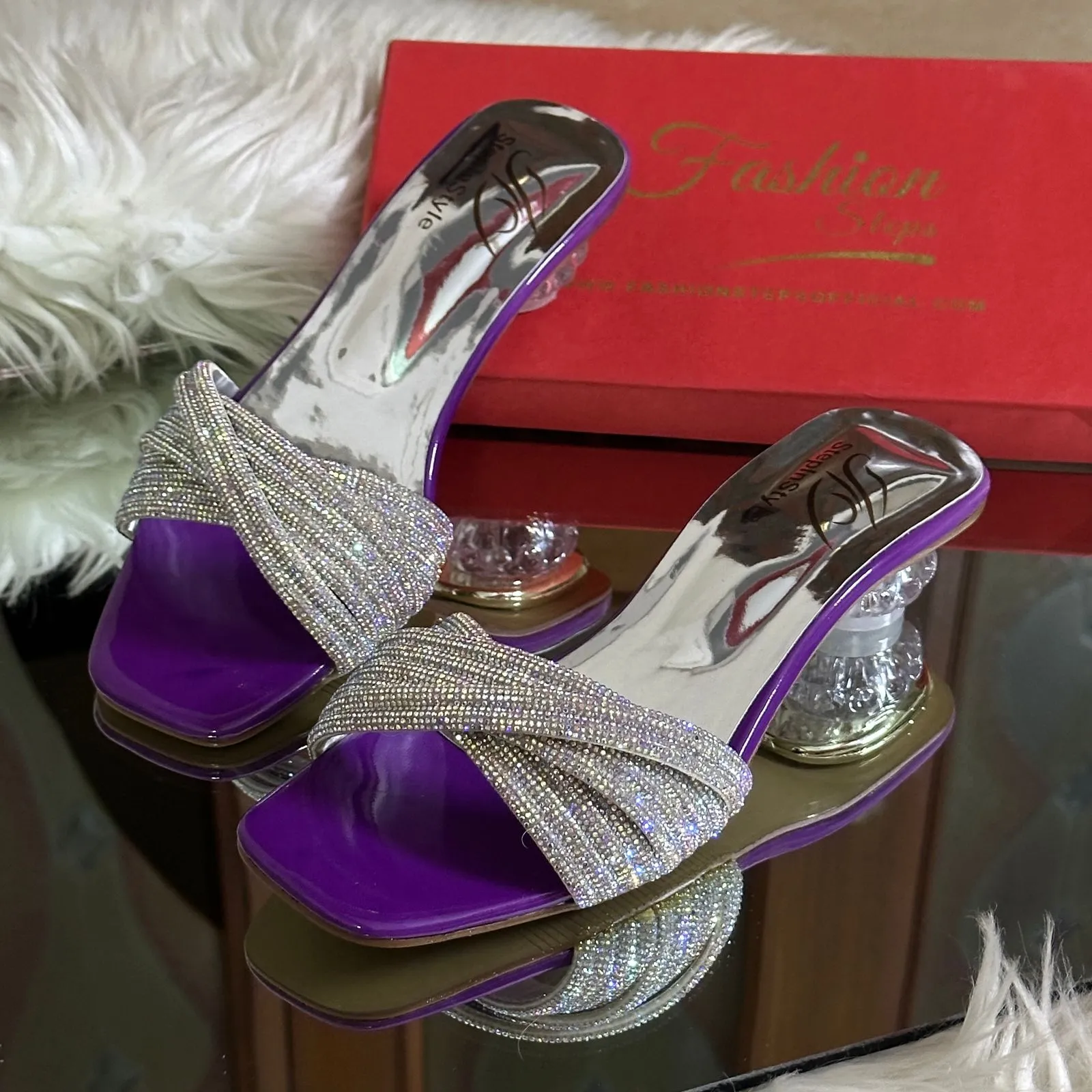Flexi Short Heels (Purple )