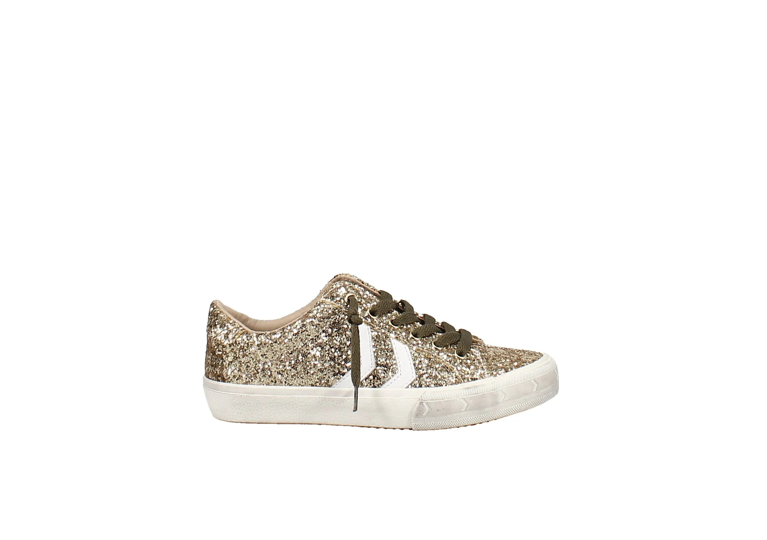 Future Glitter Lace Up Sporty Sneaker in Gold Sparkle by Vintage Havana Shoes (6)