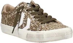 Future Glitter Lace Up Sporty Sneaker in Gold Sparkle by Vintage Havana Shoes (6)