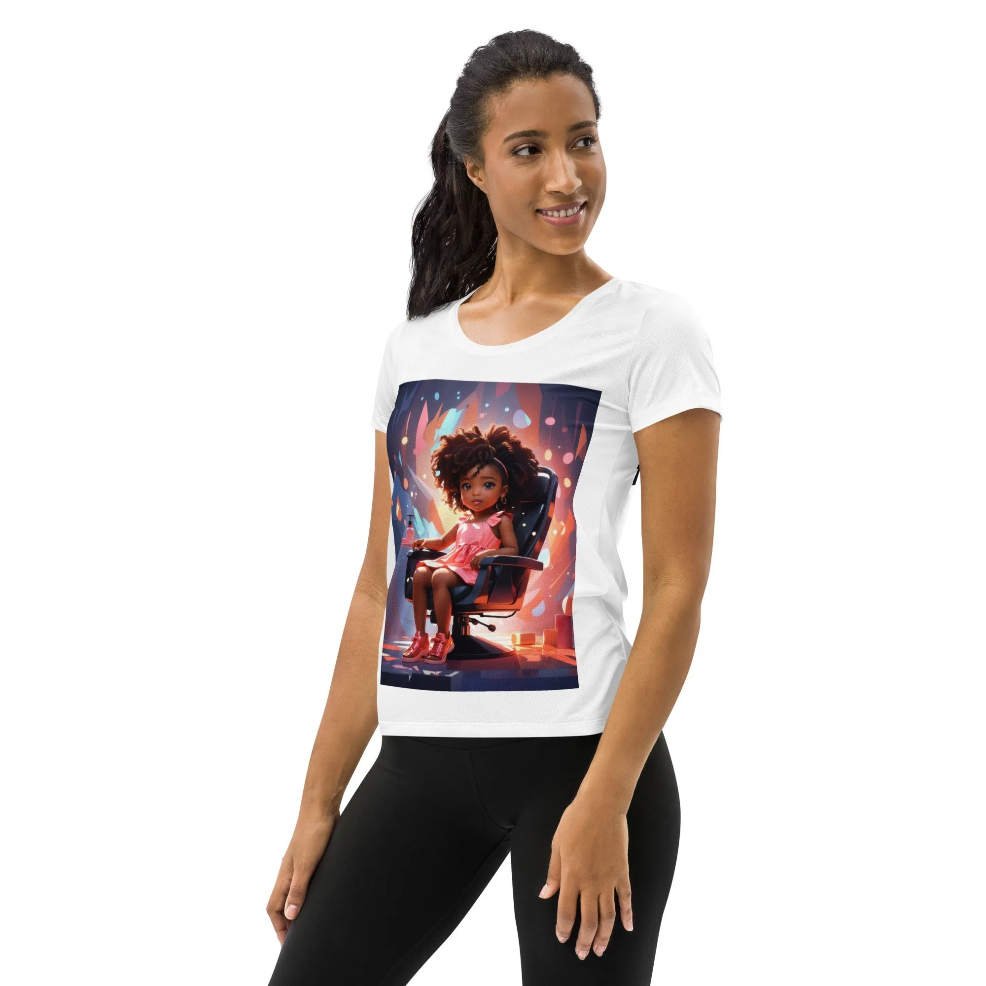 Girl in the Beauty Salon All-Over Print Women's Athletic T-shirt