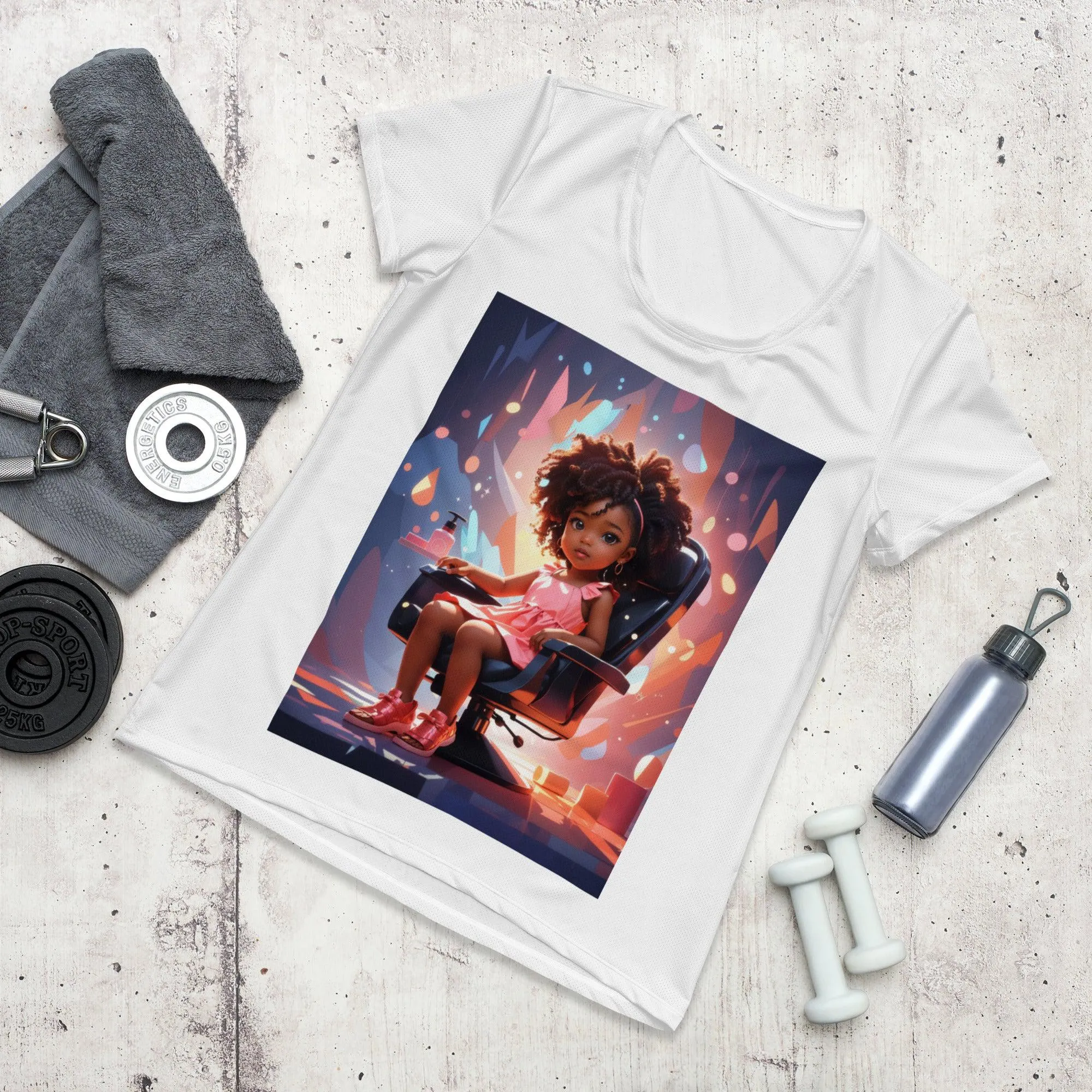 Girl in the Beauty Salon All-Over Print Women's Athletic T-shirt