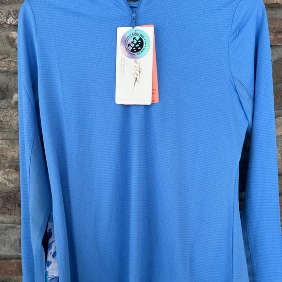 Gottex Golf Tennis Pickle Ball Women's 1/4 Zip Top &amp; Blue Daisy Skort Small NWT