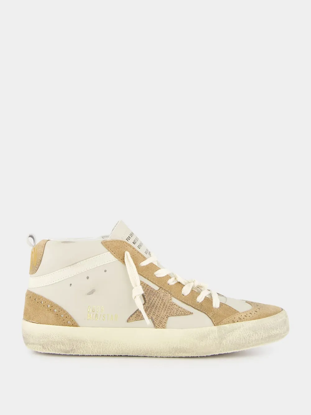 Grey Morn and Light Brown Mid Star Nubuck Leather Sneakers