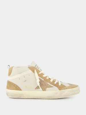 Grey Morn and Light Brown Mid Star Nubuck Leather Sneakers