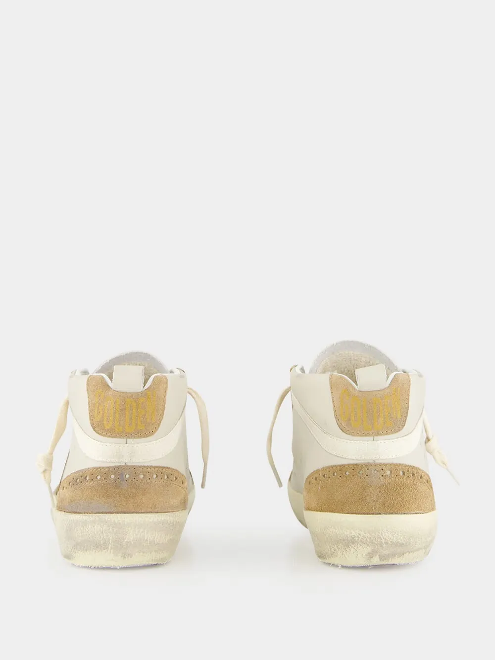 Grey Morn and Light Brown Mid Star Nubuck Leather Sneakers