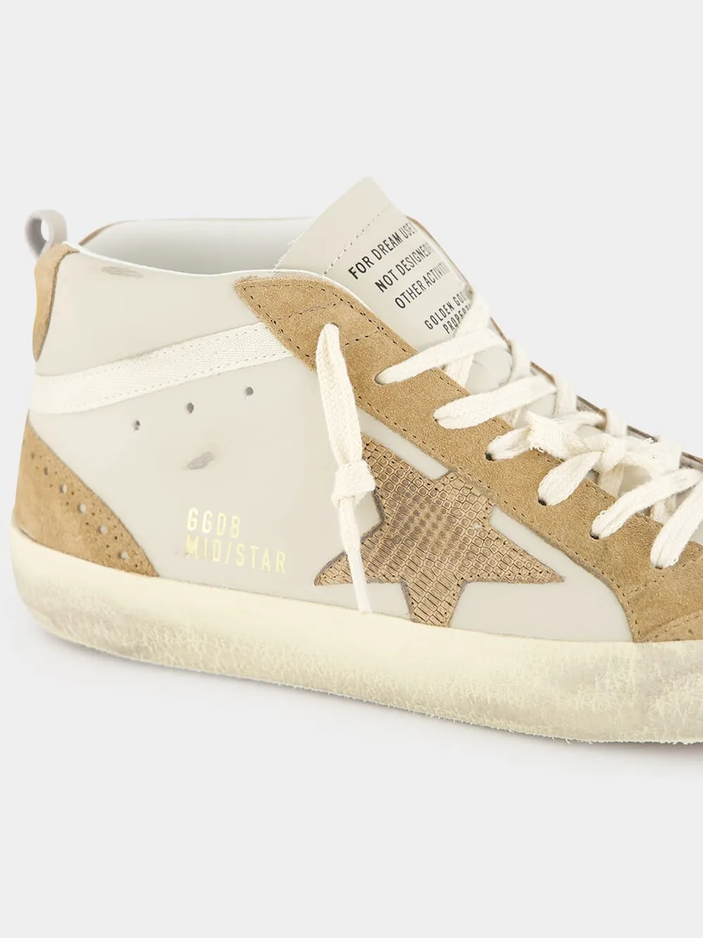 Grey Morn and Light Brown Mid Star Nubuck Leather Sneakers