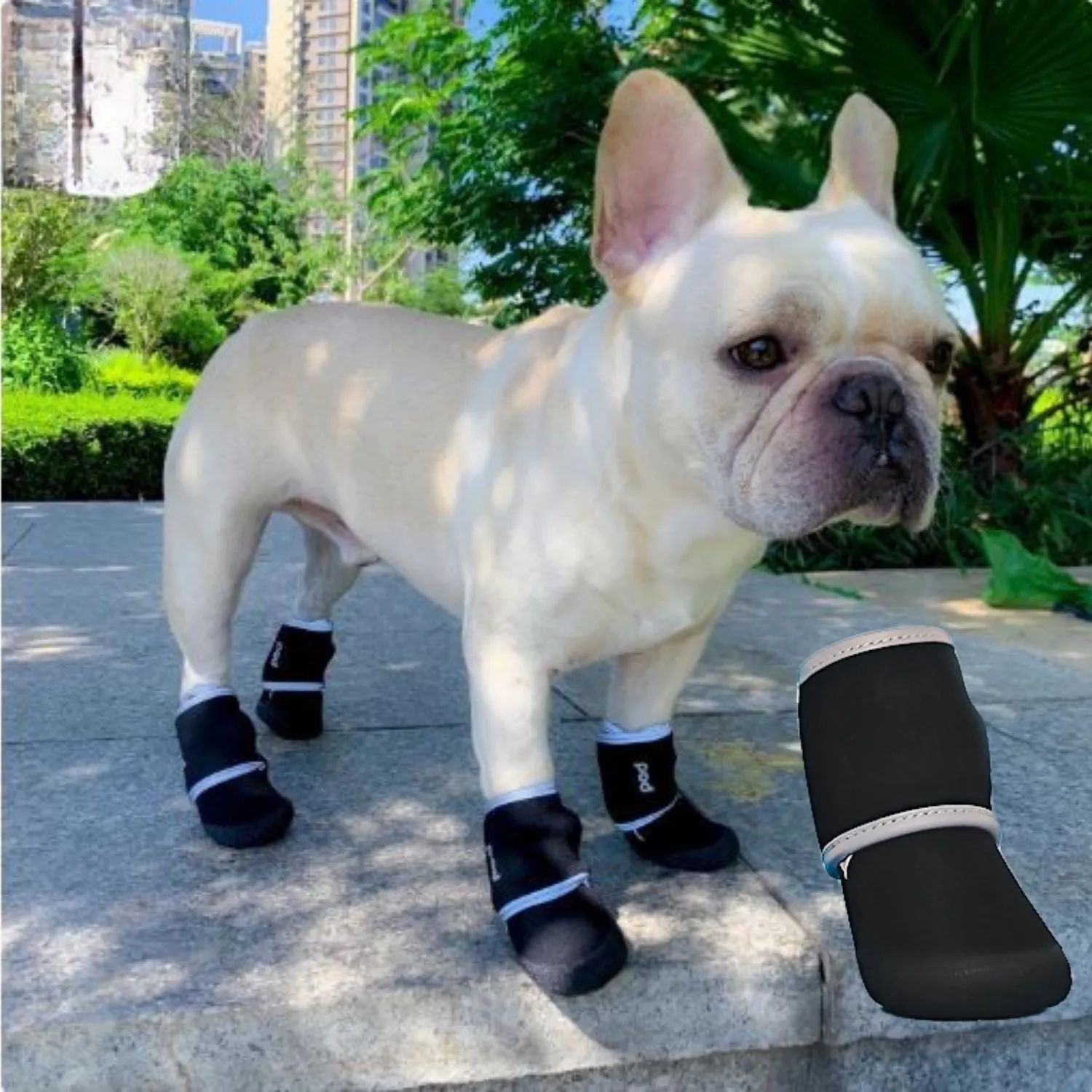 GripPaws Frenchie Paw Protector Boots – Anti-Slip Waterproof and Lightweight Dog Shoes
