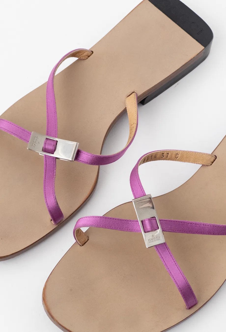 Gucci Vintage Satin Strap Slides