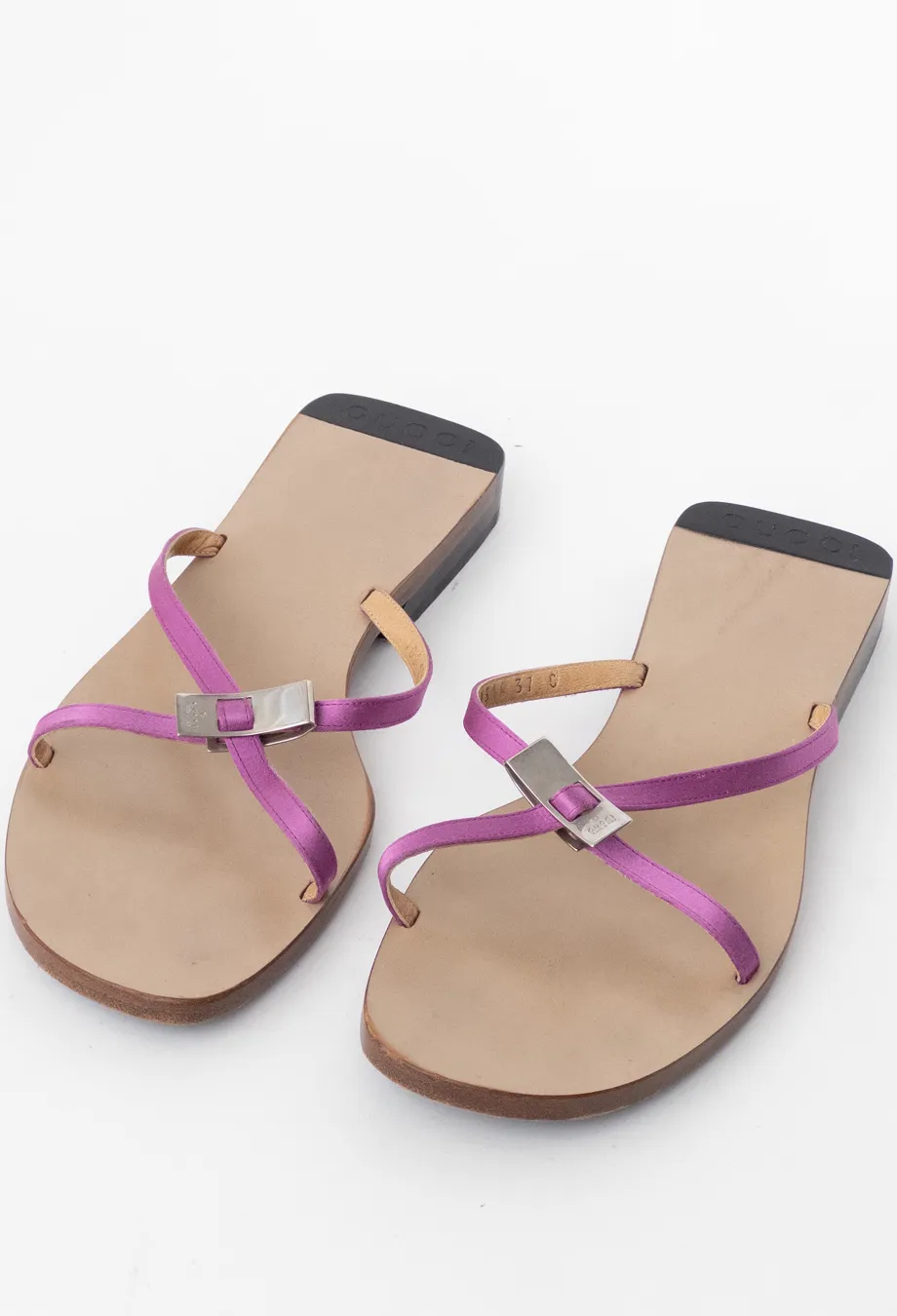 Gucci Vintage Satin Strap Slides