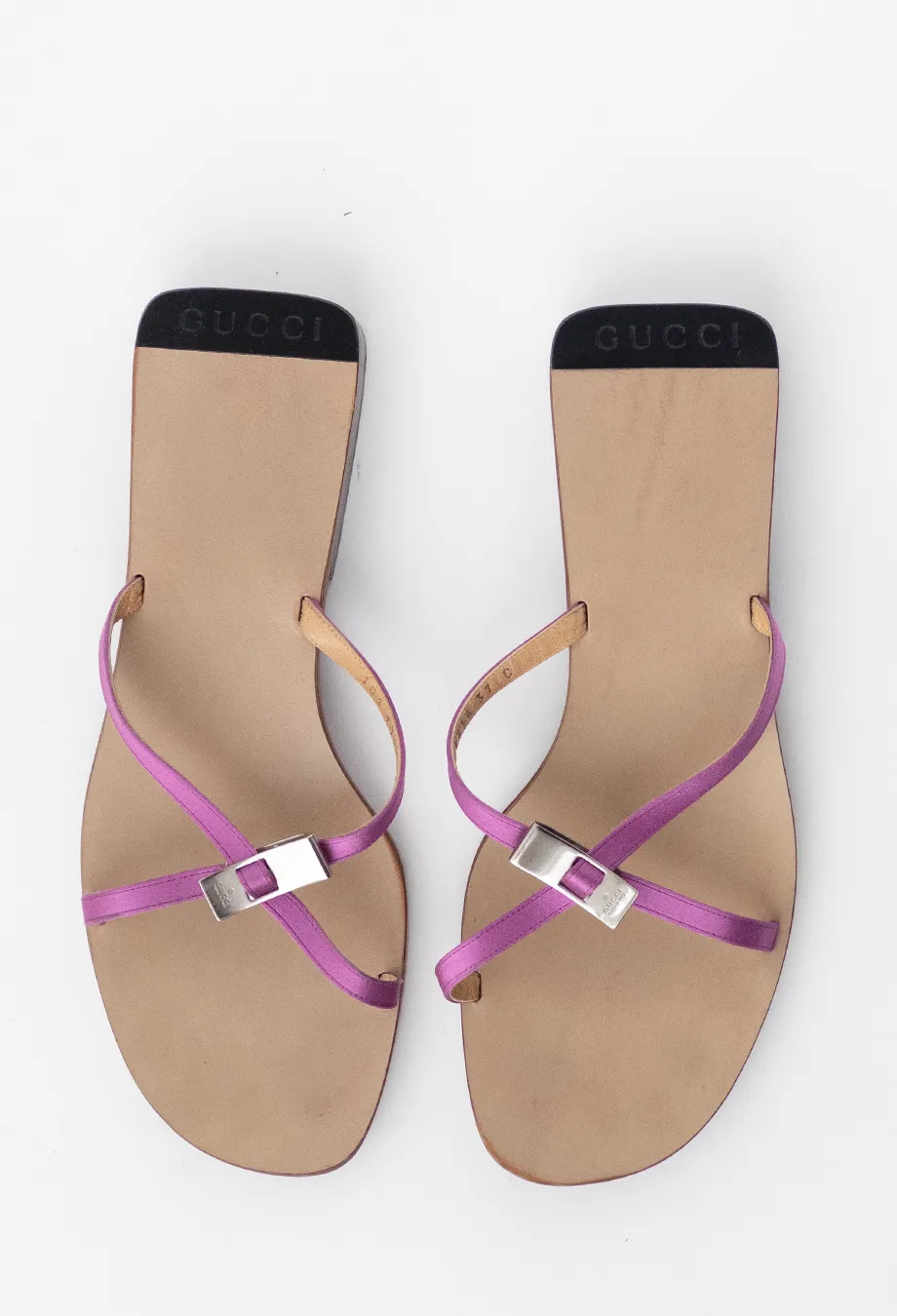 Gucci Vintage Satin Strap Slides