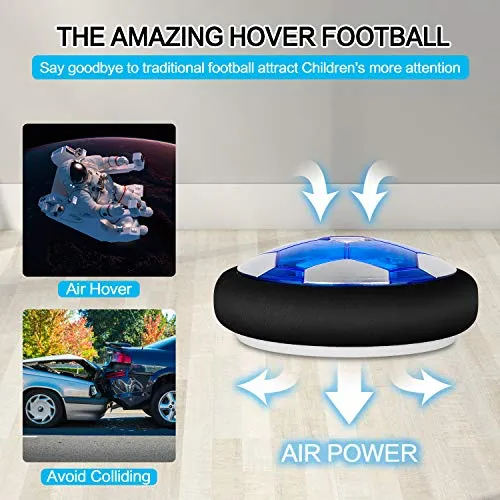 Hover Soccer Ball Set with 2 Goals, LED Lights and Foam Bumper