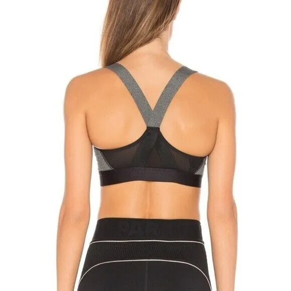 IVY PARK Sports Bra Womens Small Strappy Mesh Gray Black Logo Medium Support New