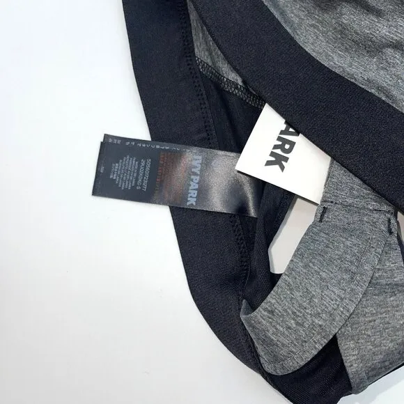 IVY PARK Sports Bra Womens Small Strappy Mesh Gray Black Logo Medium Support New