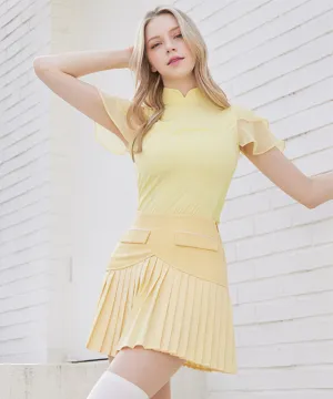 J.Jane Chiffon Sleeve Highneck T-Shirt - Lemon