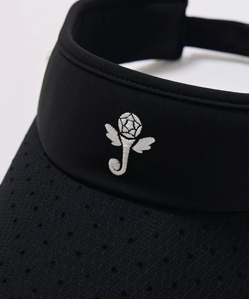 J.Jane Lace Pearl Ribbon Suncap - Black