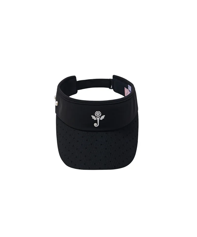 J.Jane Lace Pearl Ribbon Suncap - Black