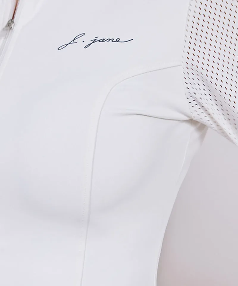 J.Jane Mesh Sleeve Cropped Jacket - White
