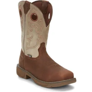 Justin Men's Rush 11" Composite Toe Western Work Boot -Tan- WK4338