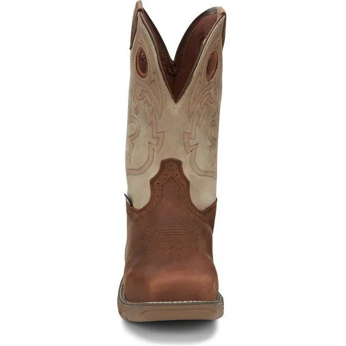 Justin Men's Rush 11" Composite Toe Western Work Boot -Tan- WK4338