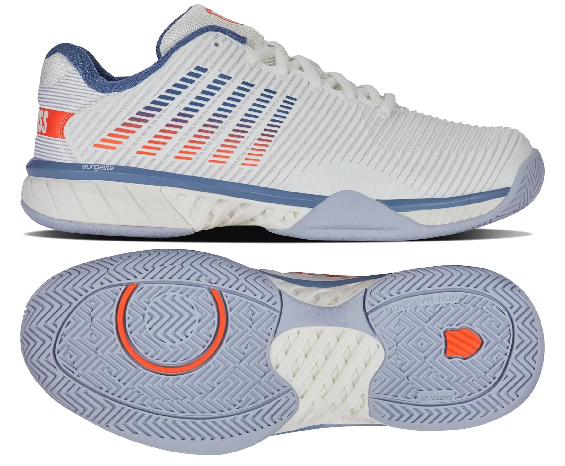 K-Swiss Hypercourt Express 2 Mens Tennis Shoes - White / Scarlet Ibis