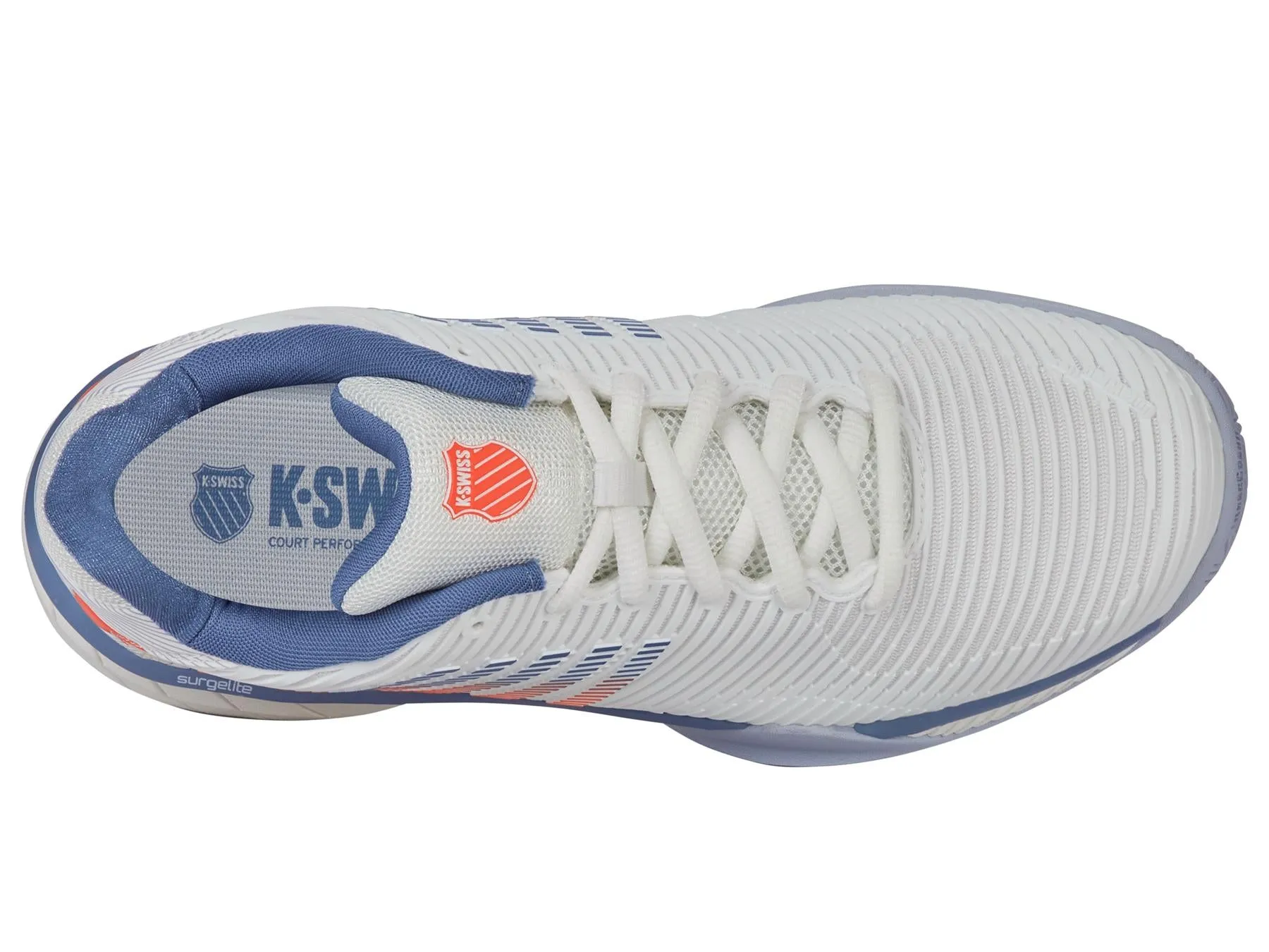 K-Swiss Hypercourt Express 2 Mens Tennis Shoes - White / Scarlet Ibis