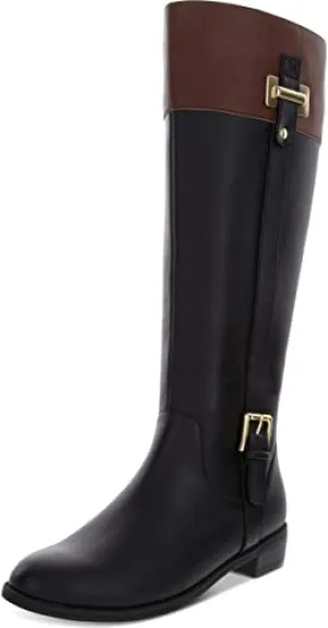 Karen Scott Womens Deliee 2 Faux Leather Riding Boots Black 7 Medium (B,M)