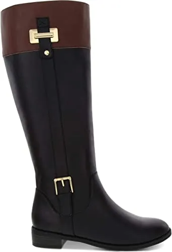 Karen Scott Womens Deliee 2 Faux Leather Riding Boots Black 7 Medium (B,M)