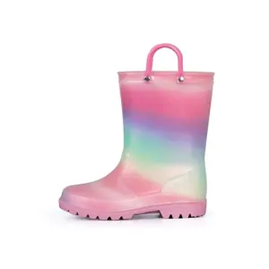 Kids Girls Light Rain Boots Colorful pink - KKOMFORME