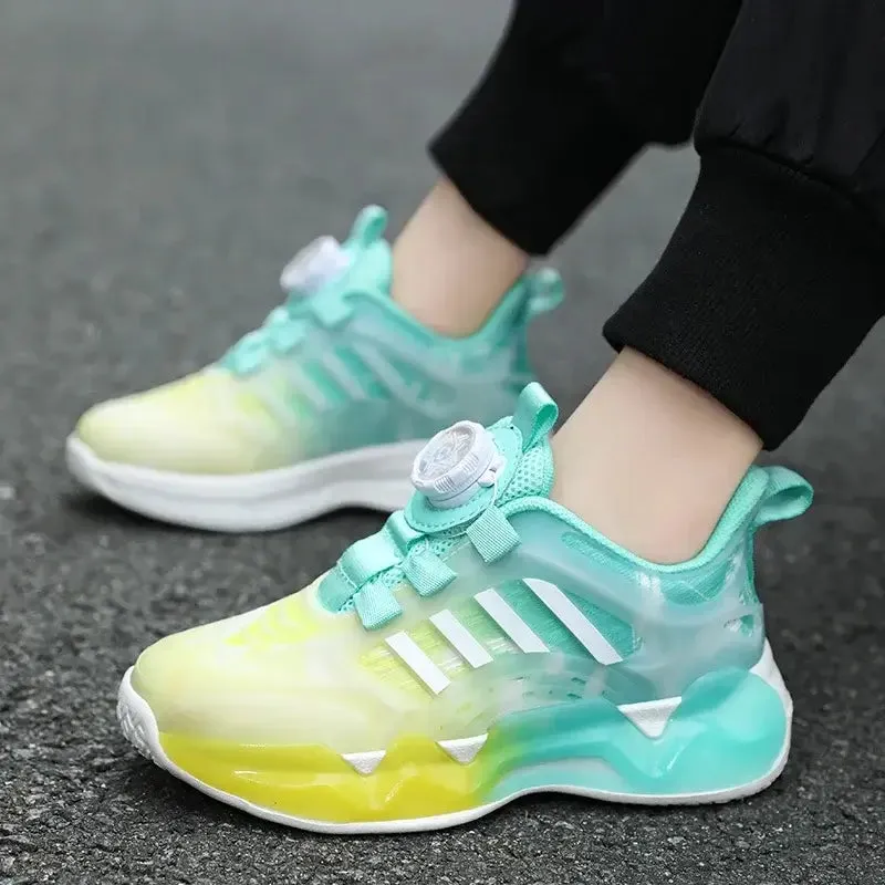 Kids Swivel Buckle Breathable Tennis Shoes