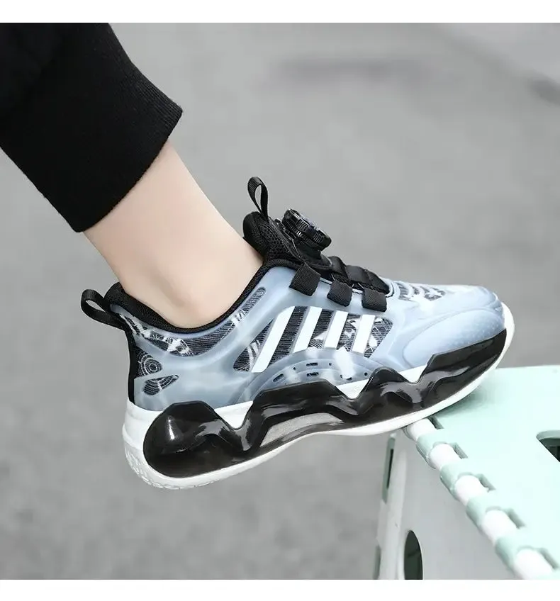 Kids Swivel Buckle Breathable Tennis Shoes