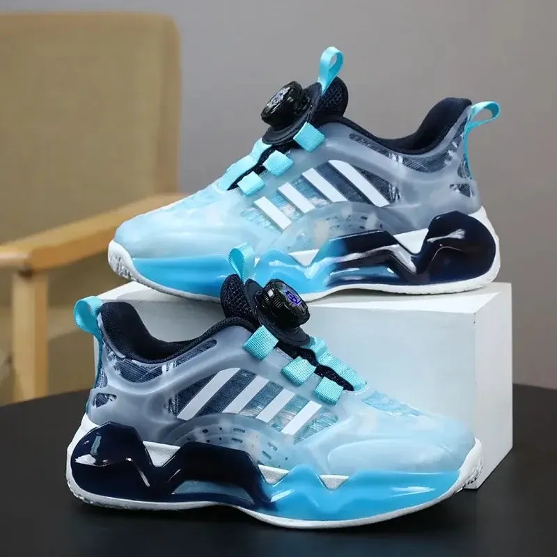 Kids Swivel Buckle Breathable Tennis Shoes