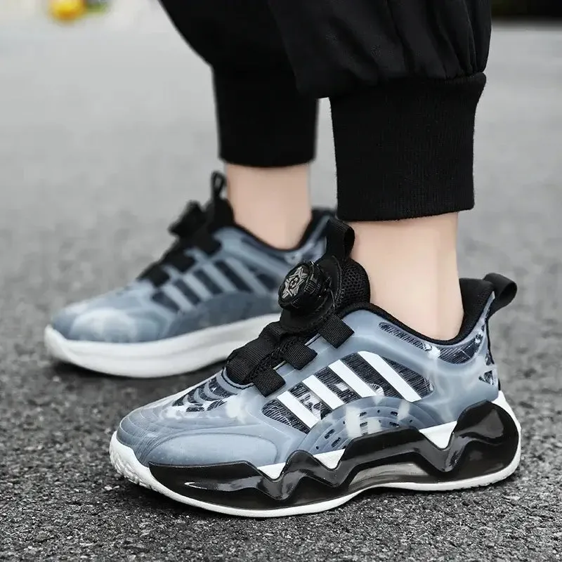 Kids Swivel Buckle Breathable Tennis Shoes