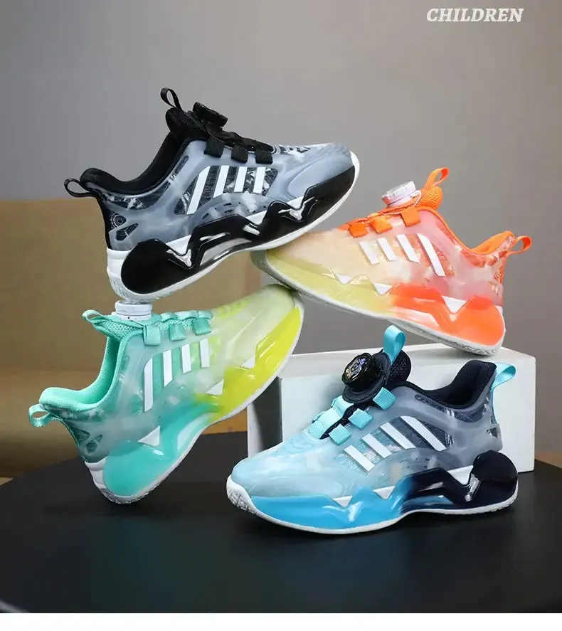 Kids Swivel Buckle Breathable Tennis Shoes