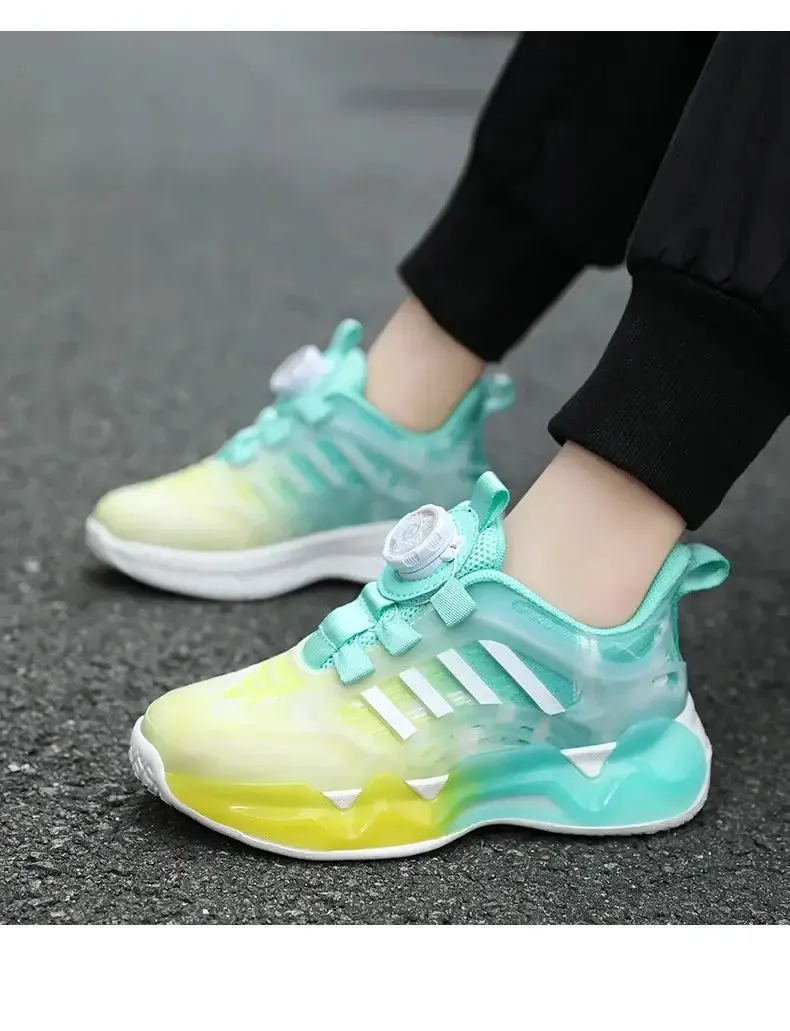 Kids Swivel Buckle Breathable Tennis Shoes