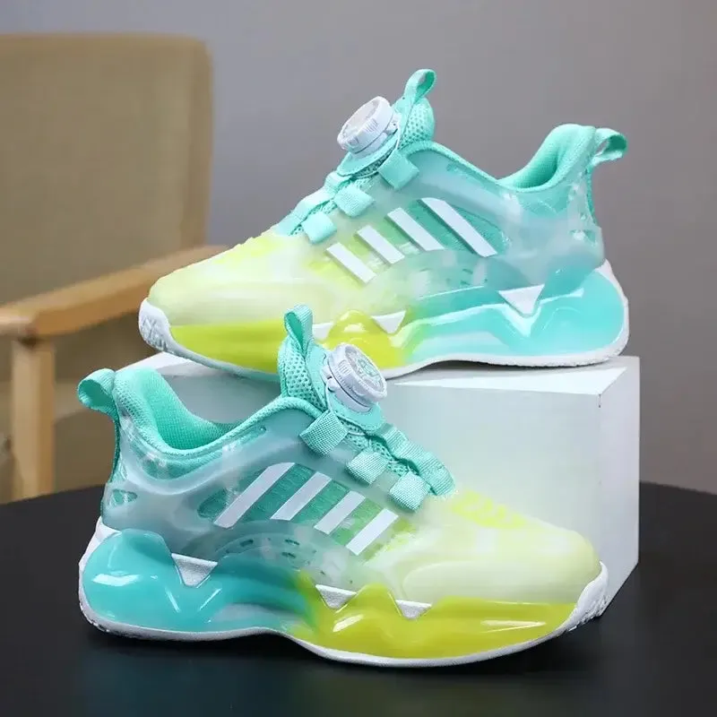 Kids Swivel Buckle Breathable Tennis Shoes
