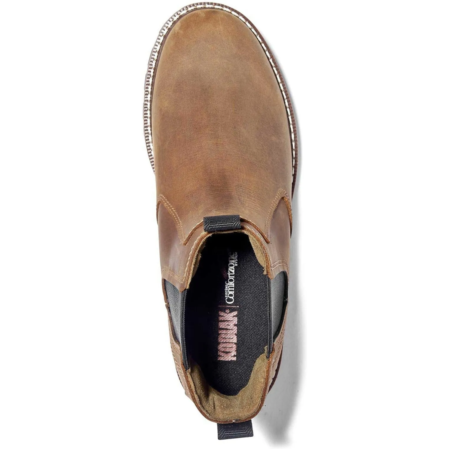 Kodiak Women's Bralorne Waterproof Slip Resistant Chelsea Work Boot -Brown- 4TEABN