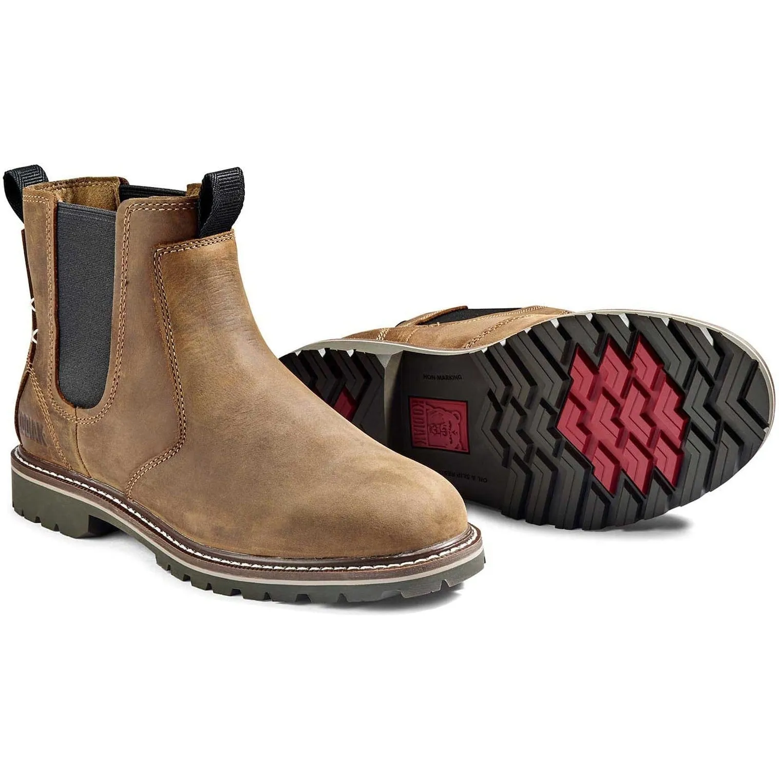 Kodiak Women's Bralorne Waterproof Slip Resistant Chelsea Work Boot -Brown- 4TEABN