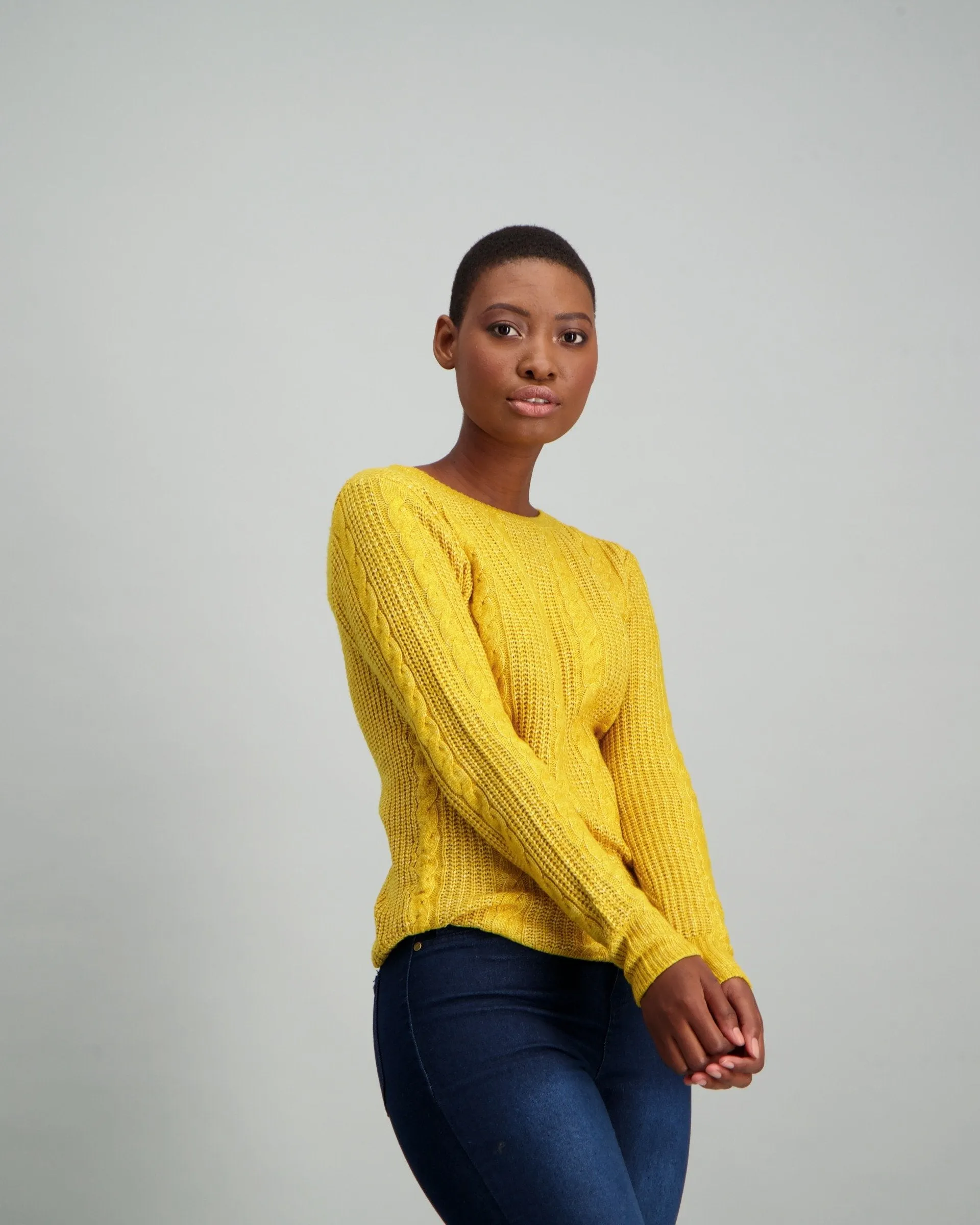 Ladies Spray Dye Pullover - Mustard