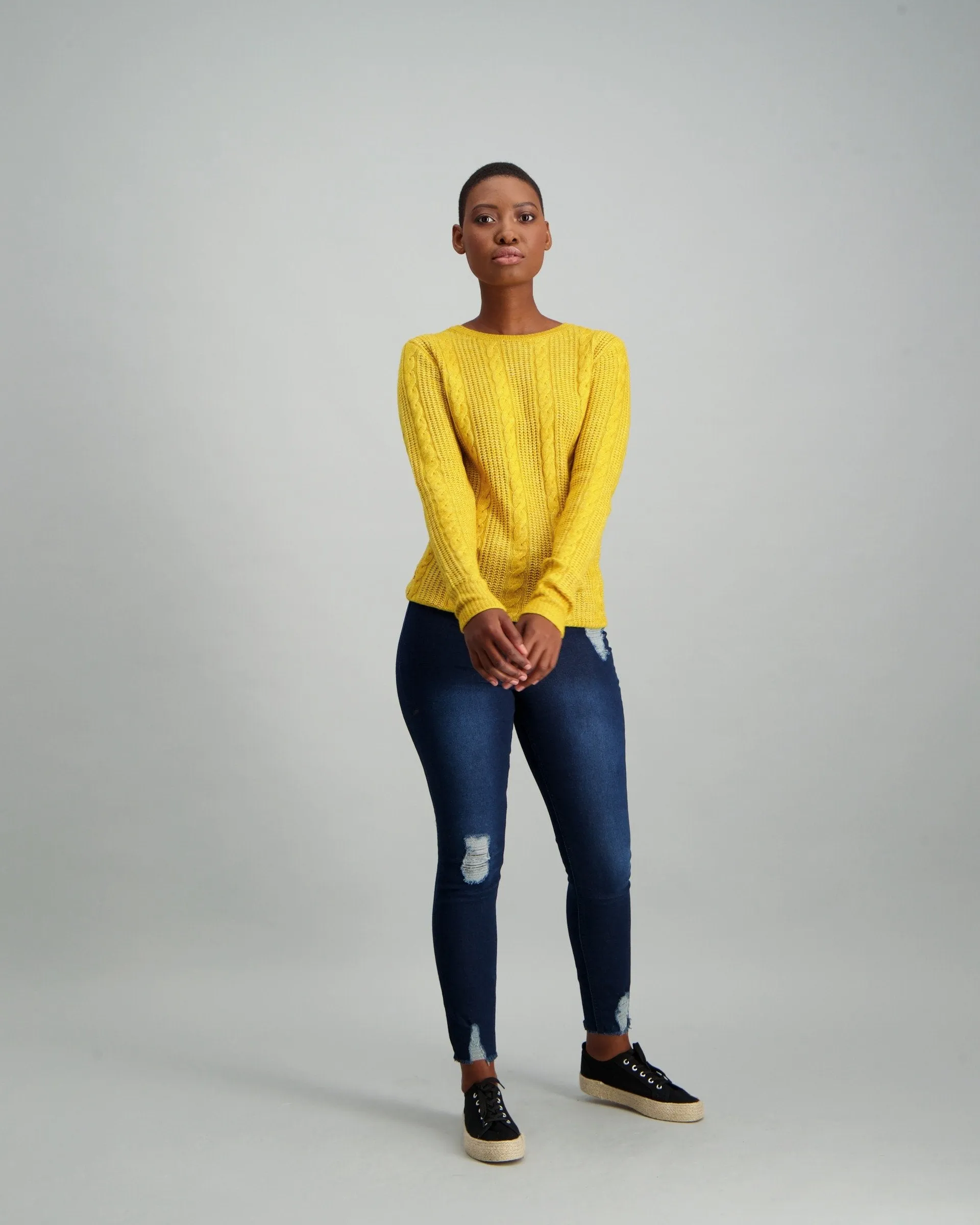 Ladies Spray Dye Pullover - Mustard