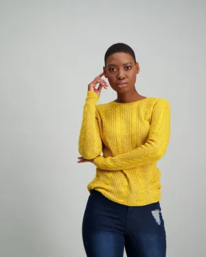 Ladies Spray Dye Pullover - Mustard