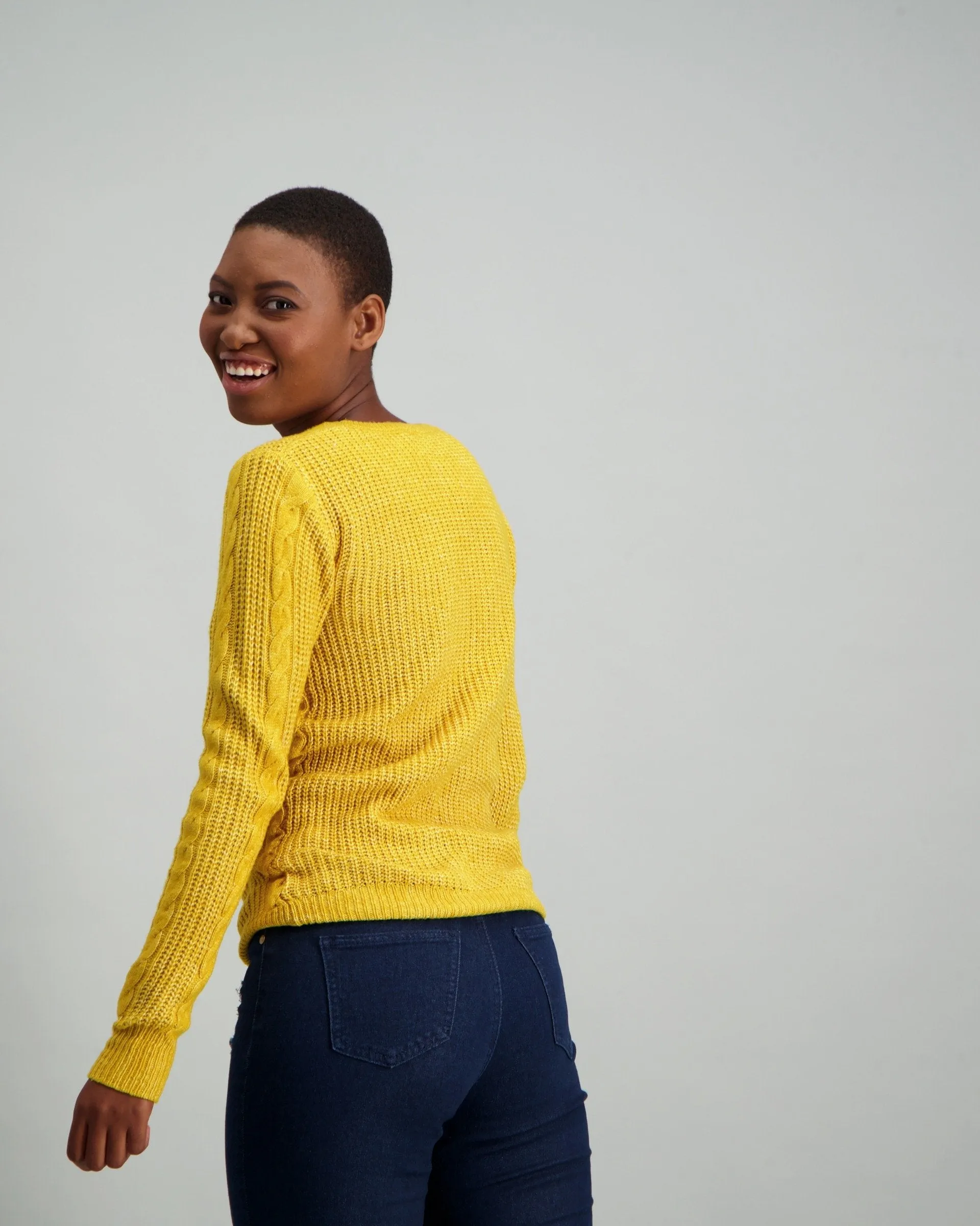 Ladies Spray Dye Pullover - Mustard