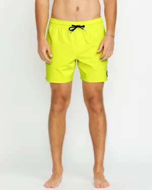 Lido Solid Trunk 16" Boardshorts - TENNIS BALL