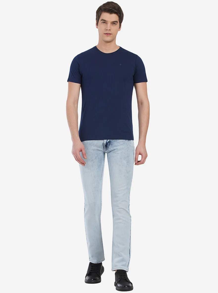 Light Blue Washed Narrow Fit Jeans | Greenfibre