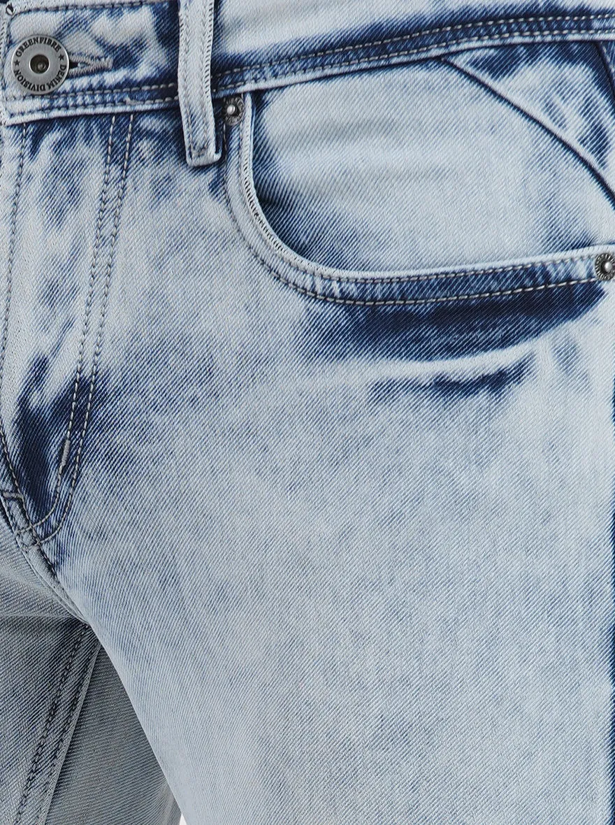 Light Blue Washed Narrow Fit Jeans | Greenfibre